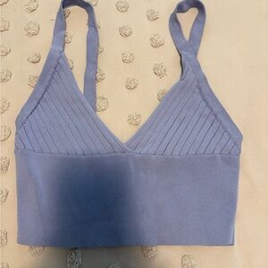 Women's Ribbed Zara Top - Indigo Colour